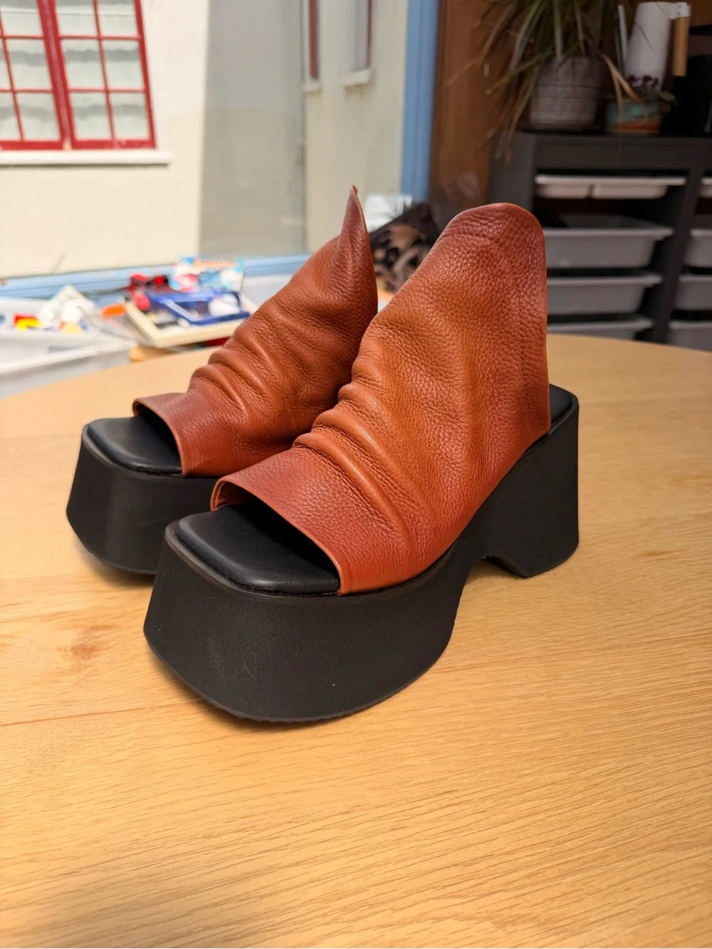 Women’s Brown Platform Slide Sandals